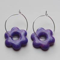 Flower Hoops - Purple