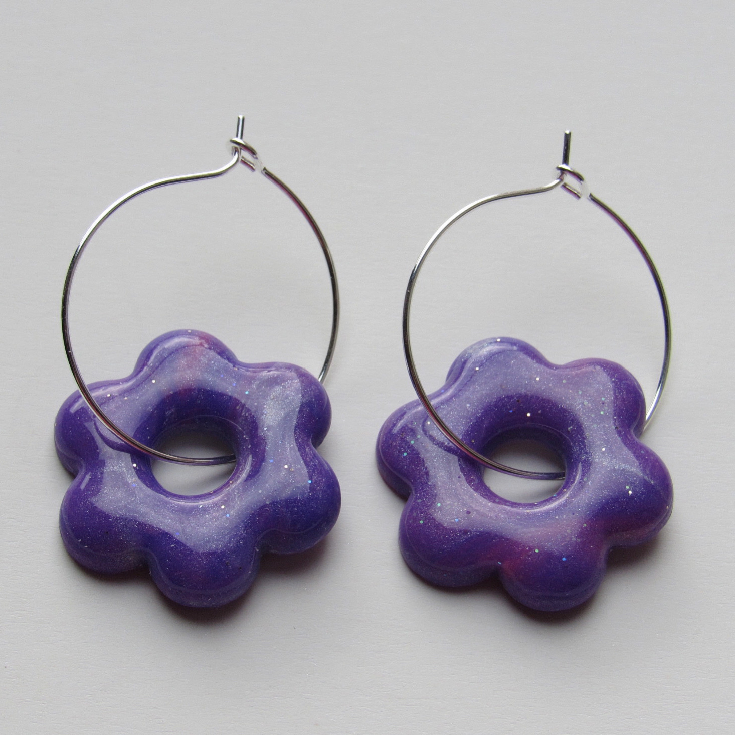 Flower Hoops - Purple