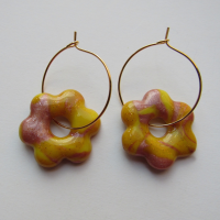 Flower Hoops - Gold